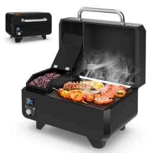 Giantex Pellet Grill and Smoker - Portable Tabletop Wood Pellet Smoker with Temperature Control, for $230