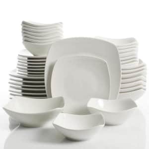 Gourmet Expressions Brentwood 40-Piece Ceramic Square Dinnerware Set for $60