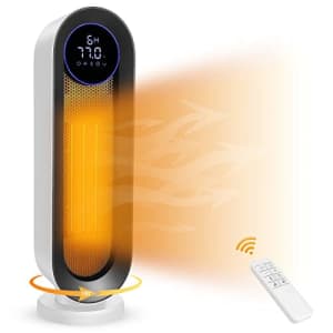 Homdox Space Heater for Indoor Use, 1500W Fast Heating Ceramic Electric Heater with Thermostat, Remote for $50