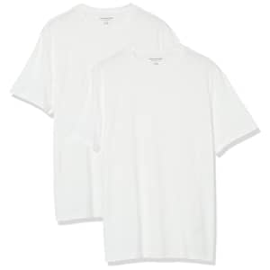 Amazon Essentials Men's Short-Sleeve Crewneck T-Shirt, Pack of 2, White, XX-Large Big for $17