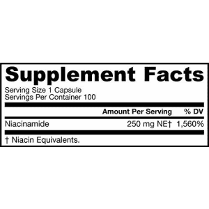 Jarrow Formulas Niacinamide 250mg, Promotes Energy Production, 100 Caps for $14