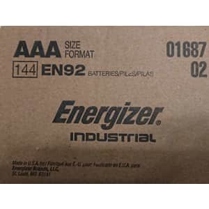 Energizer Industrial EN92 AAA 144 Counts Batteries - Made in The USA for $11 Energizer Industrial EN92 AAA 144 Counts Batteries - Made in The USA for $11