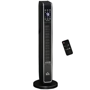 HOMCOM Portable Electric Tower Heater, Oscillating Space Heater with Remote Control, 8H Timer, LED for $71
