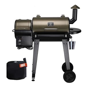 Z GRILLS Wood Pellet Grill Smoker with Rain Cover, 459 sq in Cooking Area for Outdoor BBQ, Smoke, for $409