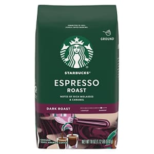 Starbucks Dark Roast Ground Coffee Espresso Roast 100% Arabica 1 bag (18 oz.) for $13