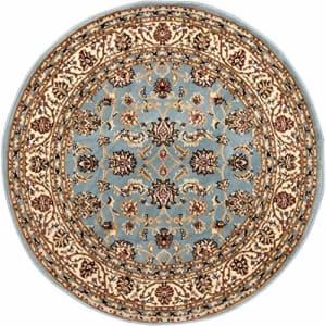 Well Woven Barclay Sarouk Light Blue Traditional Area Rug 5'3" Round for $70