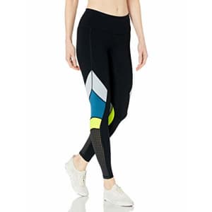 SHAPE activewear Women's PACESETTER Color Block Legging, Caviar Black/deep Water, XS for $24