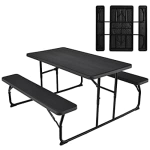 Giantex Folding Picnic Table Bench Set, Outdoor Dining Table Set, Large Camping Table for Patio for $166 Giantex Folding Picnic Table Bench Set, Outdoor Dining Table Set, Large Camping Table for Patio for $166