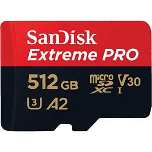 SanDisk 512GB Extreme Pro MicroSD Memory Card with Adapter Works with GoPro Hero 10 Black Action for $61 SanDisk 512GB Extreme Pro MicroSD Memory Card with Adapter Works with GoPro Hero 10 Black Action for $61