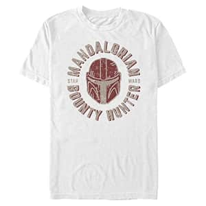 Star Wars Men's The Mandalorian Lone Wolf T-Shirt, White, 3X-Large for $10