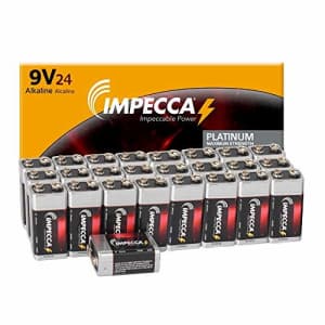 IMPECCA 9 Volt Batteries, Premium Alkaline (24-Pack) High Performance, Ultra Long Lasting, and for $30