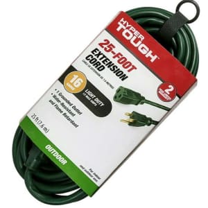 Hyper Tough 25-Foot Single Outlet Outdoor Extension Cord for $10