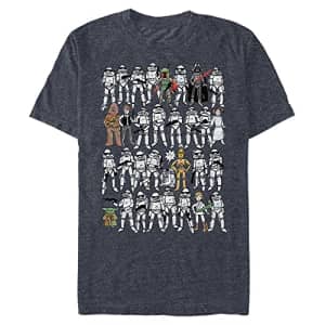 STAR WARS Big & Tall Sketches Men's Tops Short Sleeve Tee Shirt, Navy Blue Heather, 4X-Large for $12