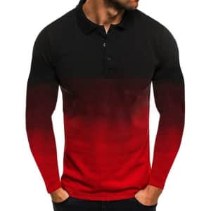 Men's Long Sleeve Golf Shirt for $11