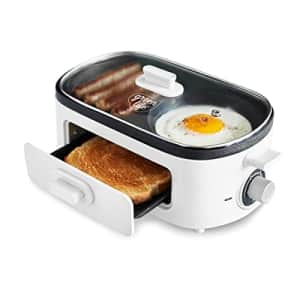 GreenLife 3-in-1 Breakfast Maker Station, Healthy Ceramic Nonstick Dual Griddles for Eggs Meat and for $43