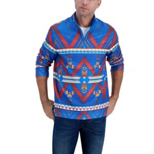 Club Room Men's Geometric-Print Fleece Sweater for $24