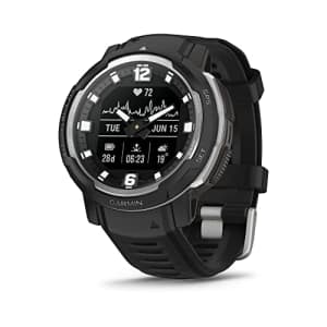Garmin Instinct Crossover, Rugged Hybrid Smartwatch, Analog Hands and Digital Display, Black for $300