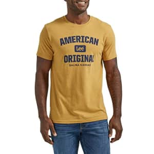 Lee Jeans Lee Men's Short Sleeve Graphic T-Shirt, Pale Gold Heather American Original for $18