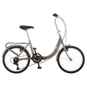 Schwinn Loop Adult Folding Bike, 20-inch Wheels, Rear Carry Rack, Silver for $469