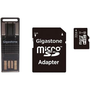 Gigastone GS-4IN1600X32GB-R Prime Series microSD Card 4-in-1 Kit (32GB), Multicolored for $14