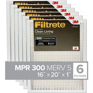 Filtrete 16" x 20" Basic Dust Clean Living Air Filter 6-Pack for $47