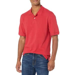 Amazon Essentials Men's Regular-Fit Cotton Pique Polo Shirt for $8