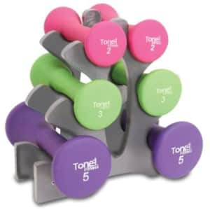 Tone Fitness 20-Pound Hourglass Dumbbell Set for $40 Tone Fitness 20-Pound Hourglass Dumbbell Set for $40