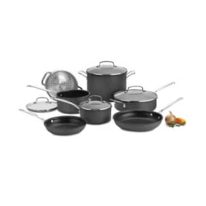 Cuisinart 66-11 Chef's Classic Nonstick Hard-Anodized 11-Piece Cookware Set,Black for $140