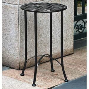 International Caravan 16 in. Iron Patio Side Table (Antique Black) for $63