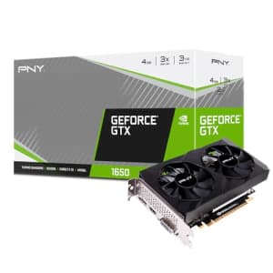 PNY GeForce GTX 1650 4GB GDDR6 Verto Dual Fan Graphics Card for $155
