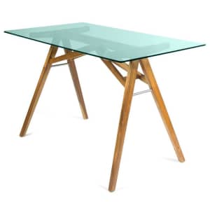 Noble House Acacia Wood Desk w/ Tempered Glass Top for $141