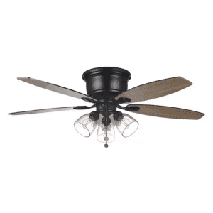 Hampton Bay Stoneridge 52" Indoor LED Hugger Ceiling Fan w/ Light Kit for $67