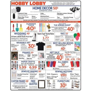 Hobby Lobby Weekly Ad: Up to 50% off