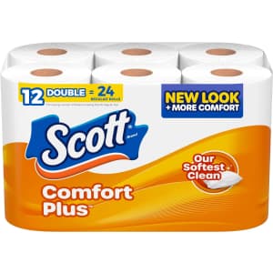 Scott ComfortPlus Double Roll Toilet Paper 12-Pack for $4.79 via Sub & Save