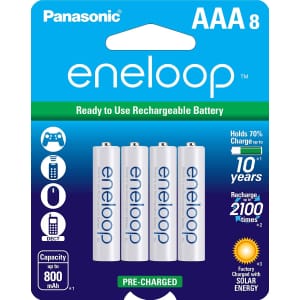 Panasonic eneloop NiMH Rechargeable AAA-Battery 8-Pack for $19