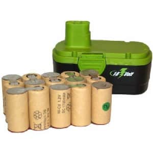 Earthwise 15 pcs (1 Pack) x 18 Volt Sub C 1700 mAh NiCd Batteries (Ideal for Pack Assembly) for $38