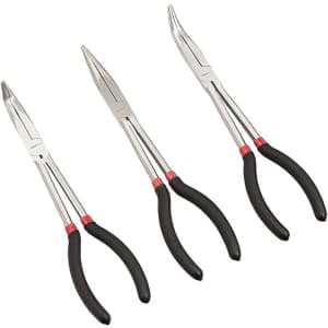 Amazon Basics 3-Piece Long Reach Pliers Set for $19 Amazon Basics 3-Piece Long Reach Pliers Set for $19
