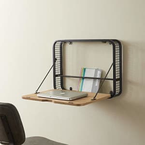 Walker Edison Furniture Company Modern Wood and Metal Wall Mounted Writing Desk Home Office for $122 Walker Edison Furniture Company Modern Wood and Metal Wall Mounted Writing Desk Home Office for $122