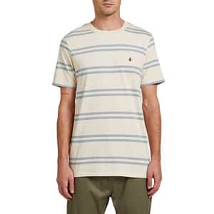 Volcom Men's Yewbisu Crew Short Sleeve Striped Shirt, White Flash, XSmall for $22 Volcom Men's Yewbisu Crew Short Sleeve Striped Shirt, White Flash, XSmall for $22