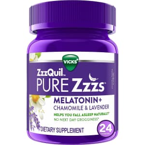 Vicks ZzzQuil Pure Zzzs Melatonin Sleep Aid Gummy 24-Count Bottle for $4