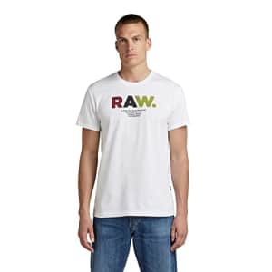 G-Star Raw Men's Premium Graphic T-Shirt, Multi RAW: White, Small for $33