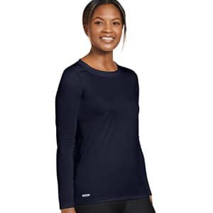Jockey Women's Activewear Long Sleeve Performance Tee, Blue Velvet, XL for $36