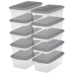 Sterilite 6-Quart Storage Container 10-Pack for $12