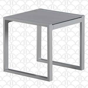 Elle Decor Tropez Mesh Outdoor Patio Furniture Collection with Metal Frame Side Table, Gray for $72