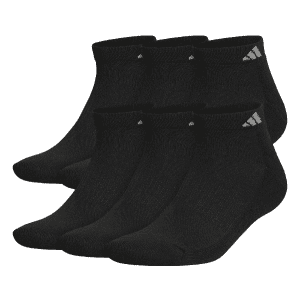 adidas Men's Cushioned Athletic Low Cut Socks 6-Pack for $14