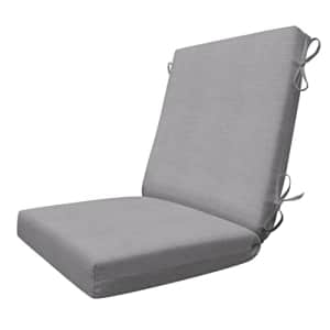 Honey-Comb Honeycomb Indoor/Outdoor Heathered Solid Grey Highback Dining Chair Cushion: Recycled Fiberfill, for $54