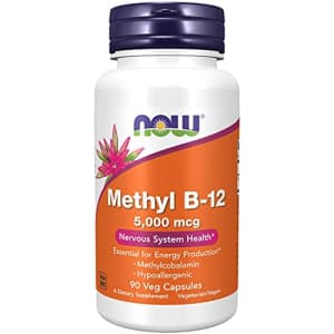 Now Foods NOW Supplements, Methyl B-12 5000mcg,Methylcobalamin, Hypoallergenic, 90 Veg Capsules for $15