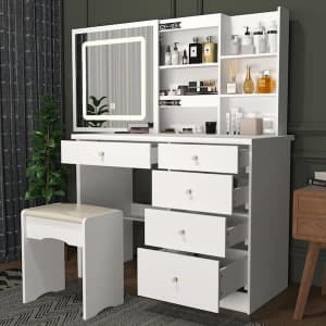 5-Drawer Vanity Table Sets w/ Stool for $174