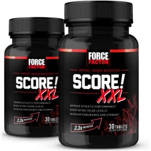 Force Factor Score! XXL, 2-Pack, Nitric Oxide Booster Supplement for Men with L-Citrulline, Black for $14