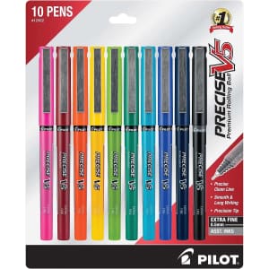 Pilot Precise V5 Capped Liquid Ink Rolling Ball Pen 10-Pack for $13